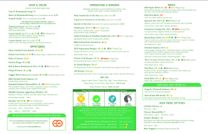 Rajesh- food & beverage menu to help customers make sustainable choices
