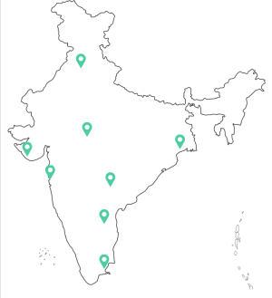 India map with locations